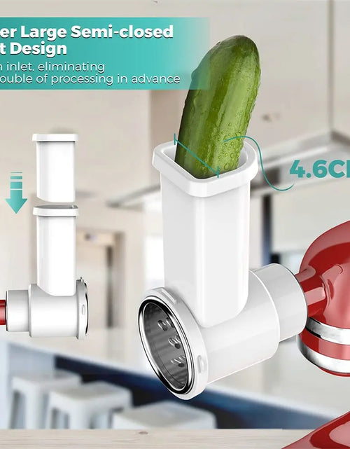 Load image into Gallery viewer, Slicer Shredder Attachments, Fresh Prep Vegetable Slicer for Kitchenaid Stand Mixer, Salad Maker with Cleaning Brush
