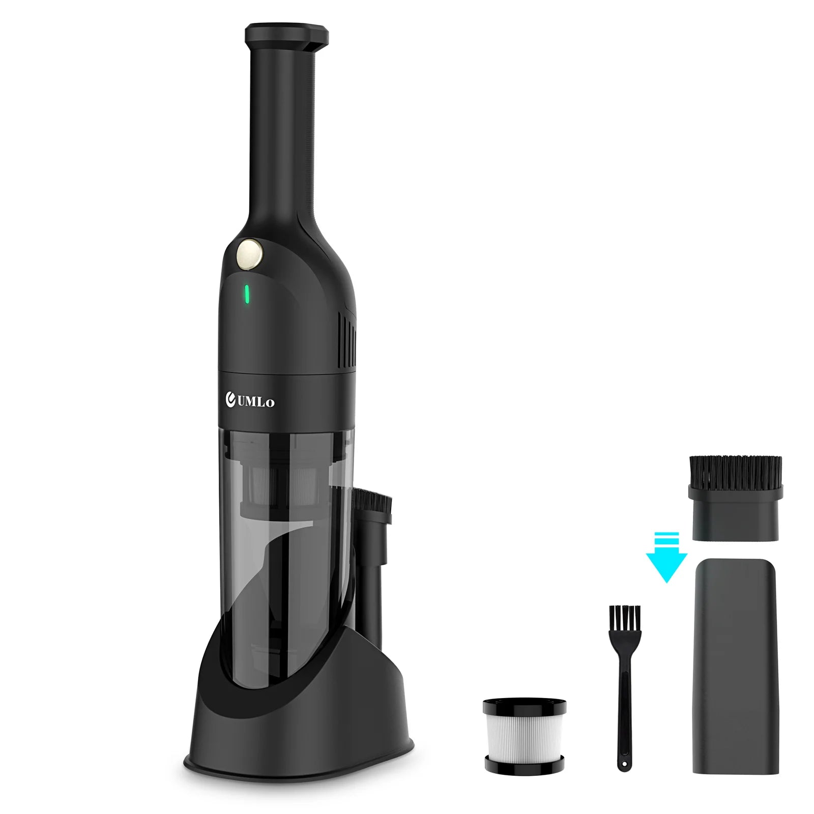 UMLo H6 Handheld Rechargeable Vacuum Cleaner Cordless with 30 Mins Runtime&500 ML Dust-bin, for Car Floors Pet Hair Home Office