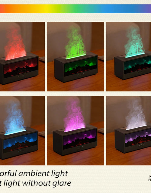 Load image into Gallery viewer, New Creative Fireplace Aroma Diffuser 150ml Waterless Auto-Off Colorful Flame Air Humidifier with Remote for Home Bedroom Gift
