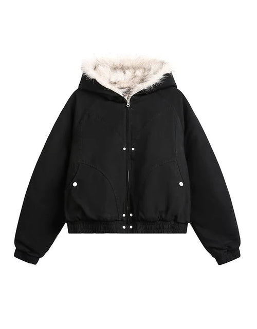 Load image into Gallery viewer, IEFB Thick Men&#39;s Padded Coats Casual Fur Collar Hooded Korean Style Solid Color Fleece Winter Loose Male Jacket Trend New 9C8612
