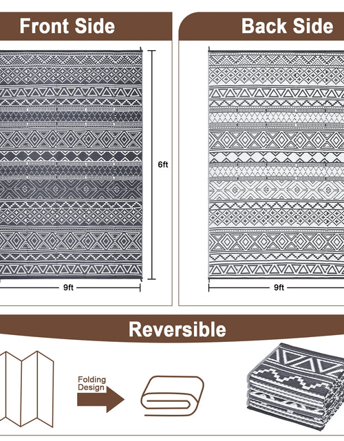 Load image into Gallery viewer, Outdoor Rug 5x8 Waterproof Reversible Patio Rug Outside Plastic RV Rug Boho Camping Rug for Camper Porch Balcony Backyard Picnic
