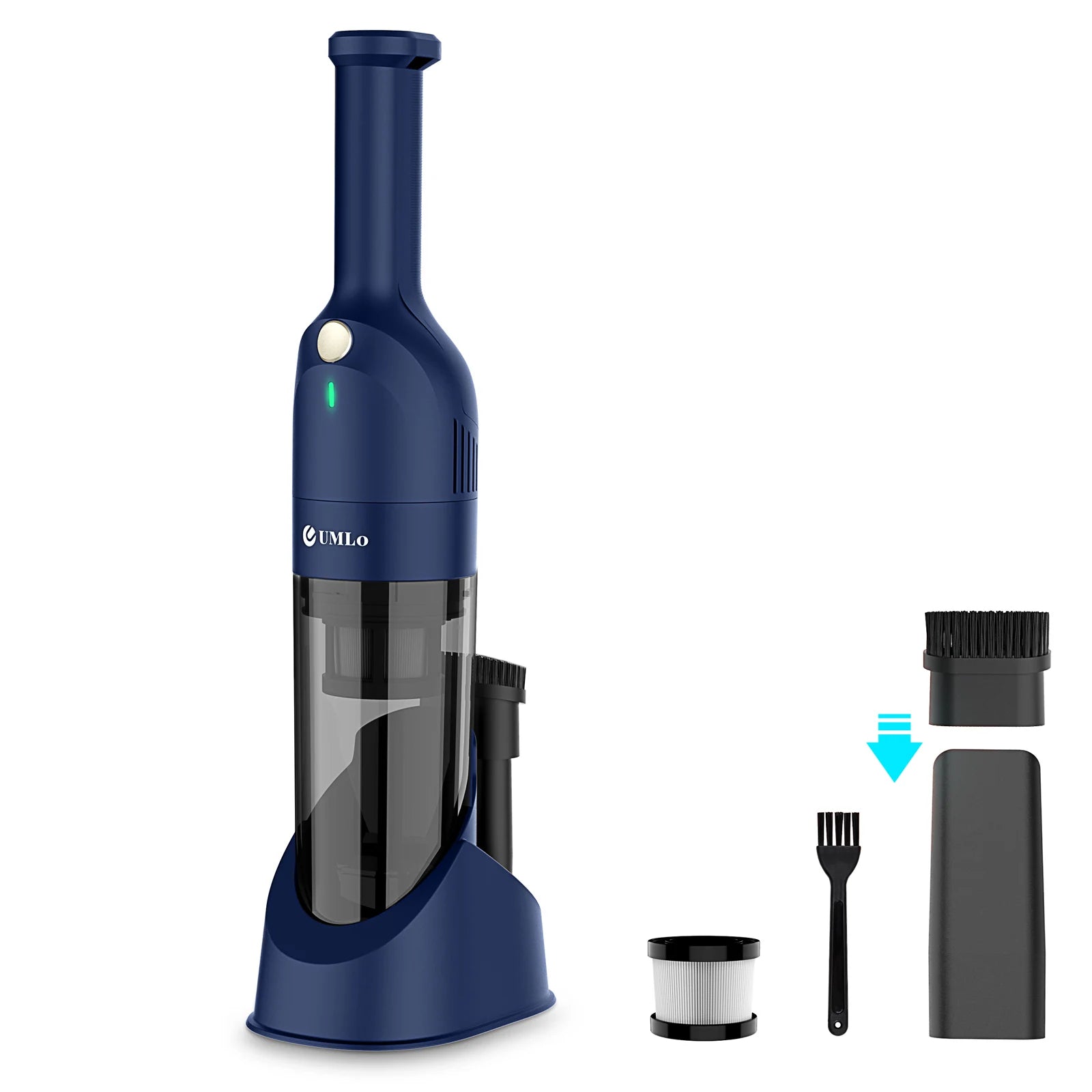 UMLo H6 Handheld Rechargeable Vacuum Cleaner Cordless with 30 Mins Runtime&500 ML Dust-bin, for Car Floors Pet Hair Home Office