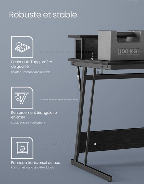 Cargar imagen en el visor de la galería, Mesa de juego VASAGLE con iluminación LED, escritorio con regleta de enchufes incorporada, escritorio para computadora, soporte para 2 monitores, dormitorio
