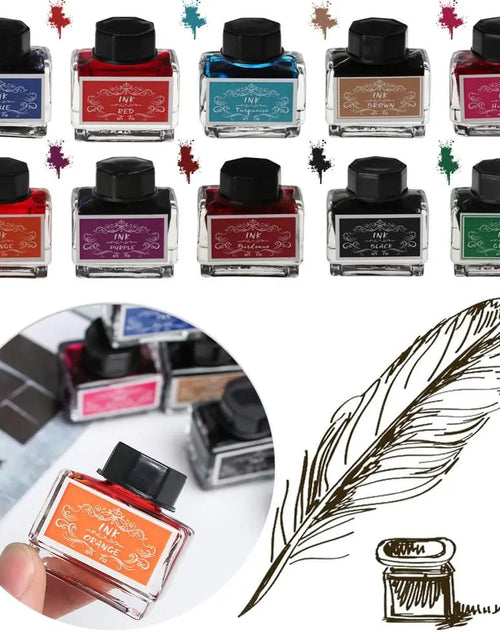 Load image into Gallery viewer, Muilt Color Signature Pen Ink Fountain Dip Pen Painting Writing Colored Ink Handmade Stationery High Quality School Supplies
