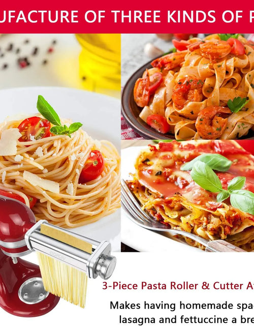 Load image into Gallery viewer, Pasta Attachment for Kitchenaid Stand Mixer,Cofun 3 Piece Pasta Maker Machine with Pasta Roller and Cutter Set for Dough Sheet,
