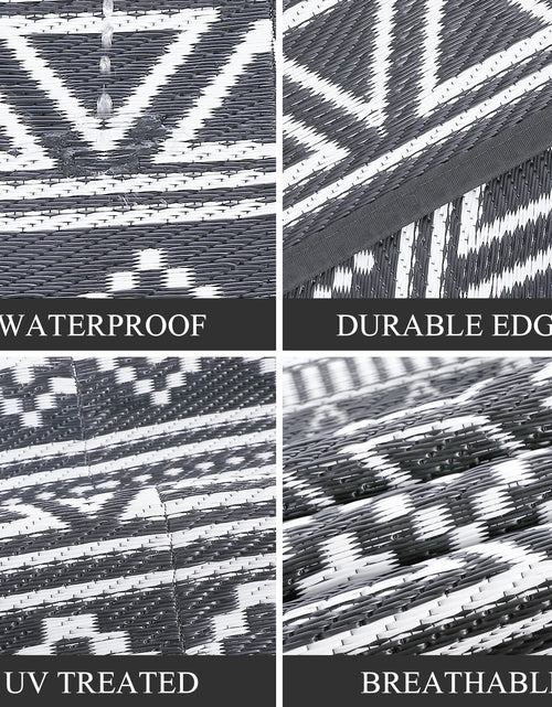 Load image into Gallery viewer, Outdoor Rug 5x8 Waterproof Reversible Patio Rug Outside Plastic RV Rug Boho Camping Rug for Camper Porch Balcony Backyard Picnic
