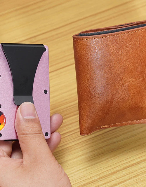 Load image into Gallery viewer, Slim Wallet Men  Front Pocket  Blocking Minimalist Wallet For Men Metal Wallet With Money Clip Mini  Holder ID Credit Card
