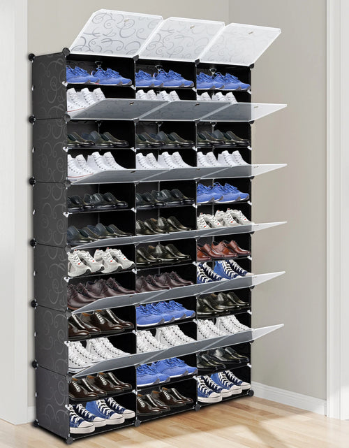 Load image into Gallery viewer, 12-Tier Portable 72 Pair Shoe Rack Organizer 36 Grids Tower Shelf Storage Cabinet Stand Expandable for Heels, Boots, Slippers,
