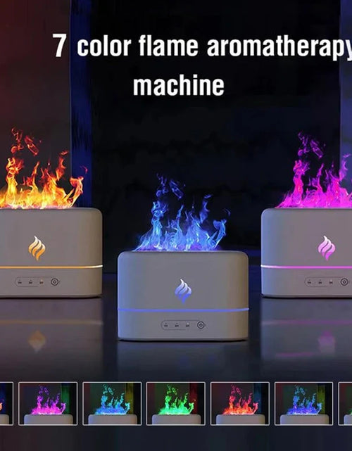 Load image into Gallery viewer, Simulated Flame Aromatherapy Humidifiers 7-Color Light Timing Mute Humidification Essential Oil Diffuser Air purifier
