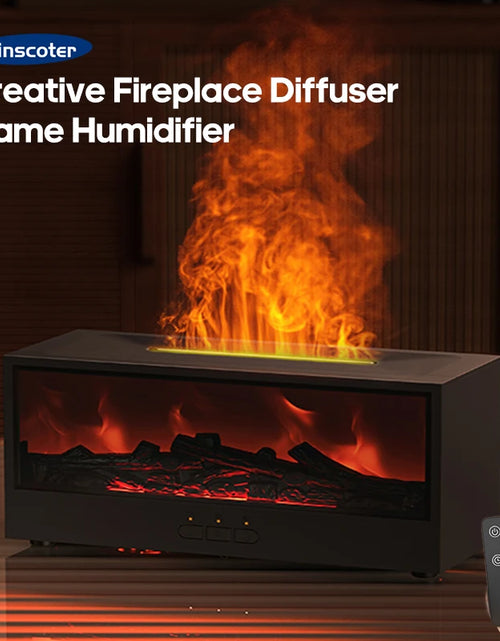 Load image into Gallery viewer, New Creative Fireplace Aroma Diffuser 150ml Waterless Auto-Off Colorful Flame Air Humidifier with Remote for Home Bedroom Gift
