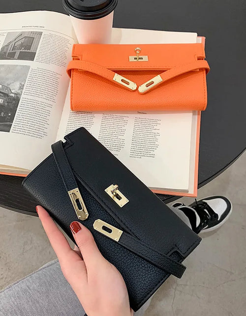 Load image into Gallery viewer, Fashionable  Women&#39;s Wallet with Lychee Pattern and Lock Buckle
