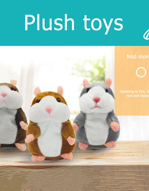 Load image into Gallery viewer, 15cm Cute Walking Talking Hamster Plush Animal Doll Funny Sound Record Repeat Voice Changing Educational Toy Pets
