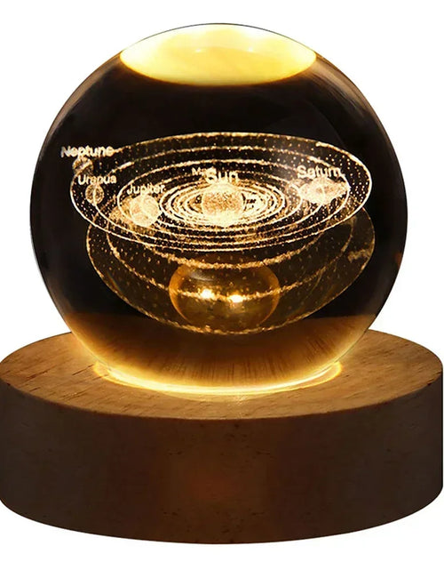 Load image into Gallery viewer, Unique 3D Crystal Ball Lamp with Galaxy and Planetary Projections
