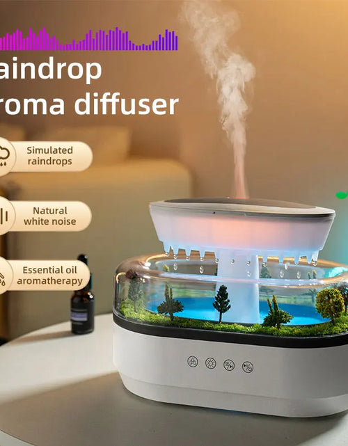 Load image into Gallery viewer, New Raindrop Green Landscape Humidifier, Air Humidifier Diffuser with Essential Oil Aromatherapy Function, Suitable for Home Use
