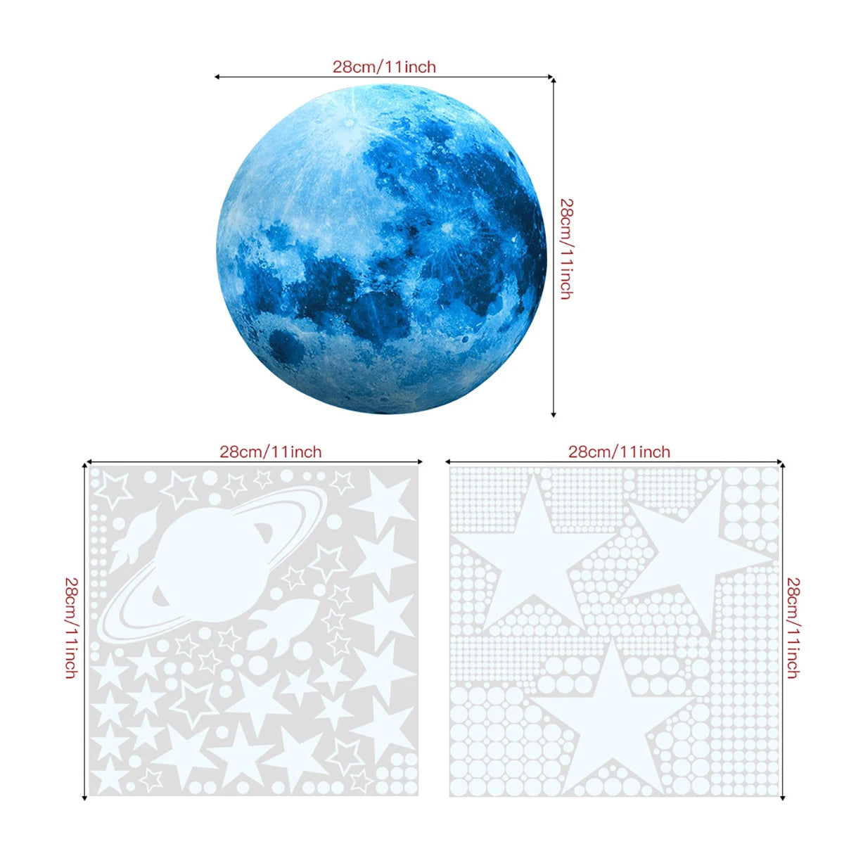 New Luminous Moon Stars Wall Stickers for Kids Room Home Decoration Wall Decals Glow in the Dark Bedroom Ceiling Decor Decals