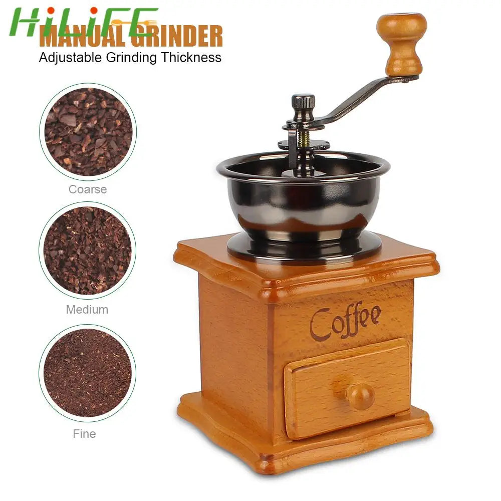 Molinillo de café manual de madera Millston de cerámica de estilo retro, molinillo de especias, utensilios para café, mango de acero inoxidable