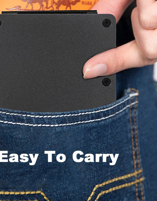 Load image into Gallery viewer, Slim Wallet Men  Front Pocket  Blocking Minimalist Wallet For Men Metal Wallet With Money Clip Mini  Holder ID Credit Card
