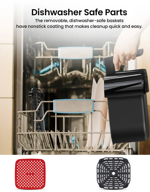 Load image into Gallery viewer, 5 Quart Digital Display Air Fryer Toaster Oven Combo with 8 Cooking Presets Oilless Cooker,Visible Window,Dishwasher Safe Basket
