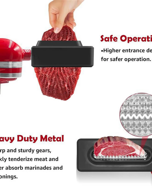 Load image into Gallery viewer, Meat Tenderizer for Kitchenaid Stand Mixer Stainless Steel Gears Meat Tenderizer Kitchen Poultry Tenderizers Black
