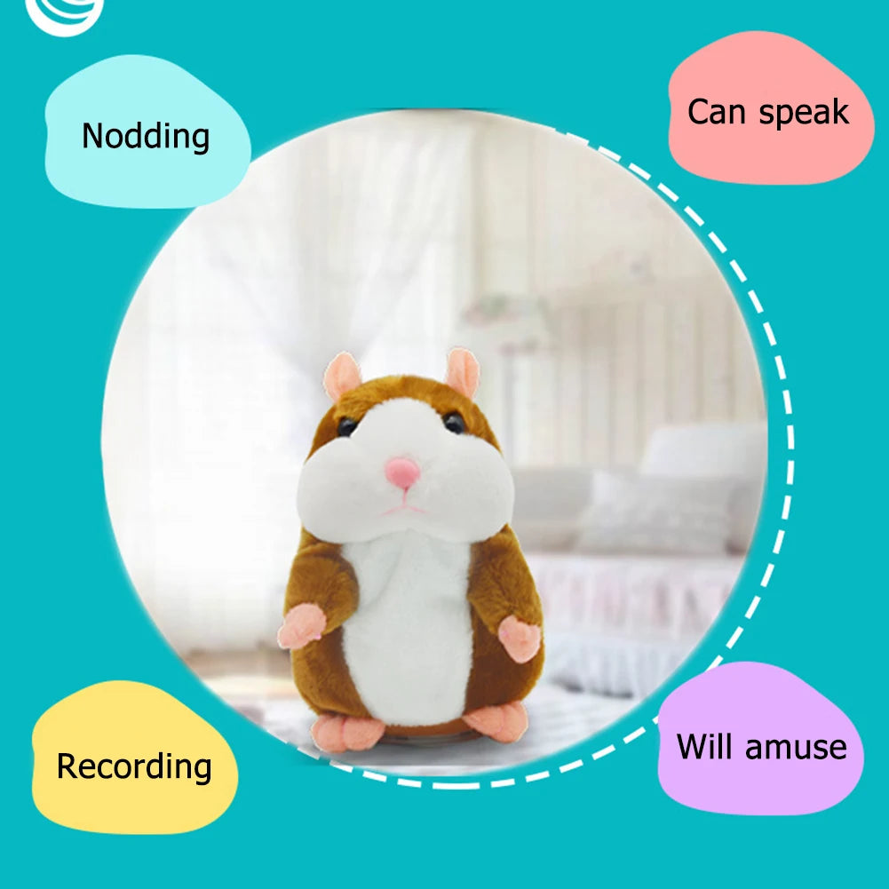 15cm Cute Walking Talking Hamster Plush Animal Doll Funny Sound Record Repeat Voice Changing Educational Toy Pets