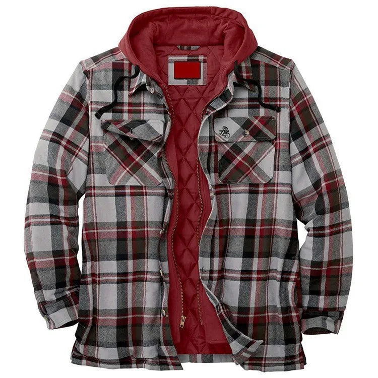 Chaqueta de trabajo de leñador nueva de otoño e invierno para hombre Chaqueta informal con capucha suelta de algodón cálido y grueso nueva de otoño e invierno