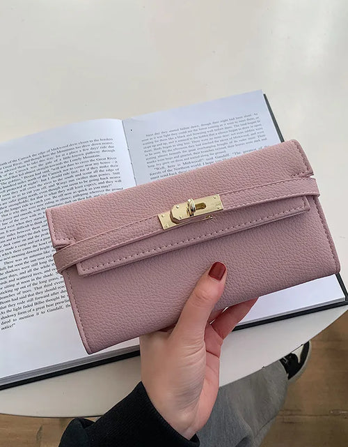 Load image into Gallery viewer, Fashionable  Women&#39;s Wallet with Lychee Pattern and Lock Buckle
