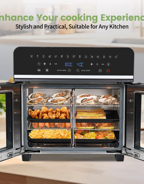 Load image into Gallery viewer, Dual Zone Hot Air Fryer, 23 L Hot Airfryer, XXL Oven 2200 W with LED Touch Screen, 15 Programmes, with Recipe Book
