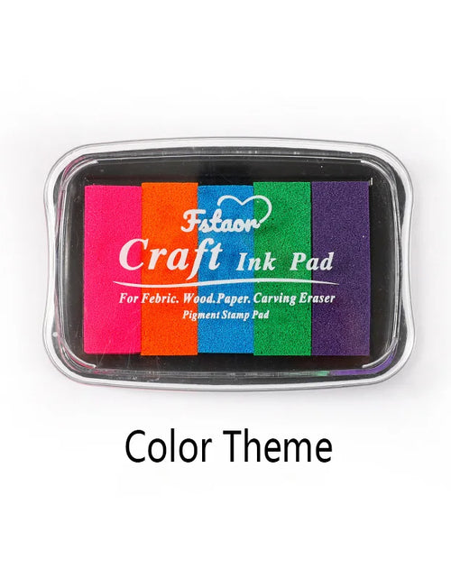 Load image into Gallery viewer, 5-Color Gradient Color Ins Seal Stamp Pad DIY Wedding Finger Painting Garbage Diary Album Creation Ink Pad Big Box
