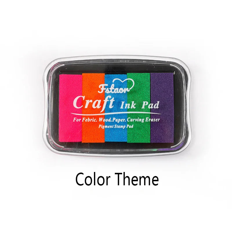 5-Color Gradient Color Ins Seal Stamp Pad DIY Wedding Finger Painting Garbage Diary Album Creation Ink Pad Big Box