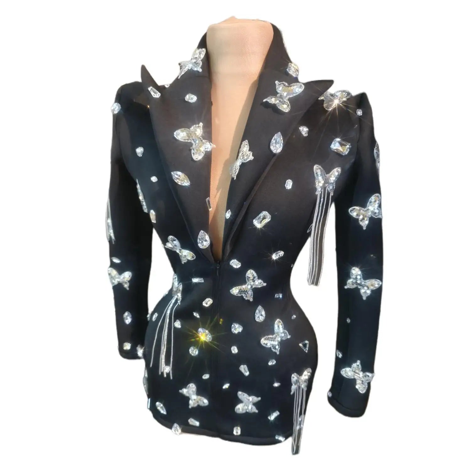 Luxury Rhinestones Mini Cocktail Dress