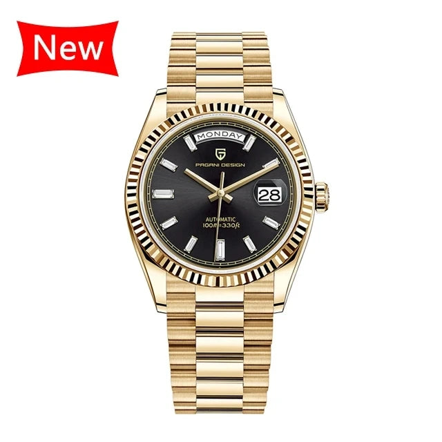 Pagani Design New Week Calendar Type watch for men Sapphire mirror 10ATM Automatic Watch ST16 Business Men’s All Steel Watches