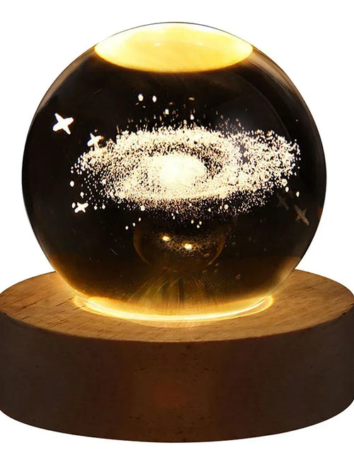 Load image into Gallery viewer, Unique 3D Crystal Ball Lamp with Galaxy and Planetary Projections
