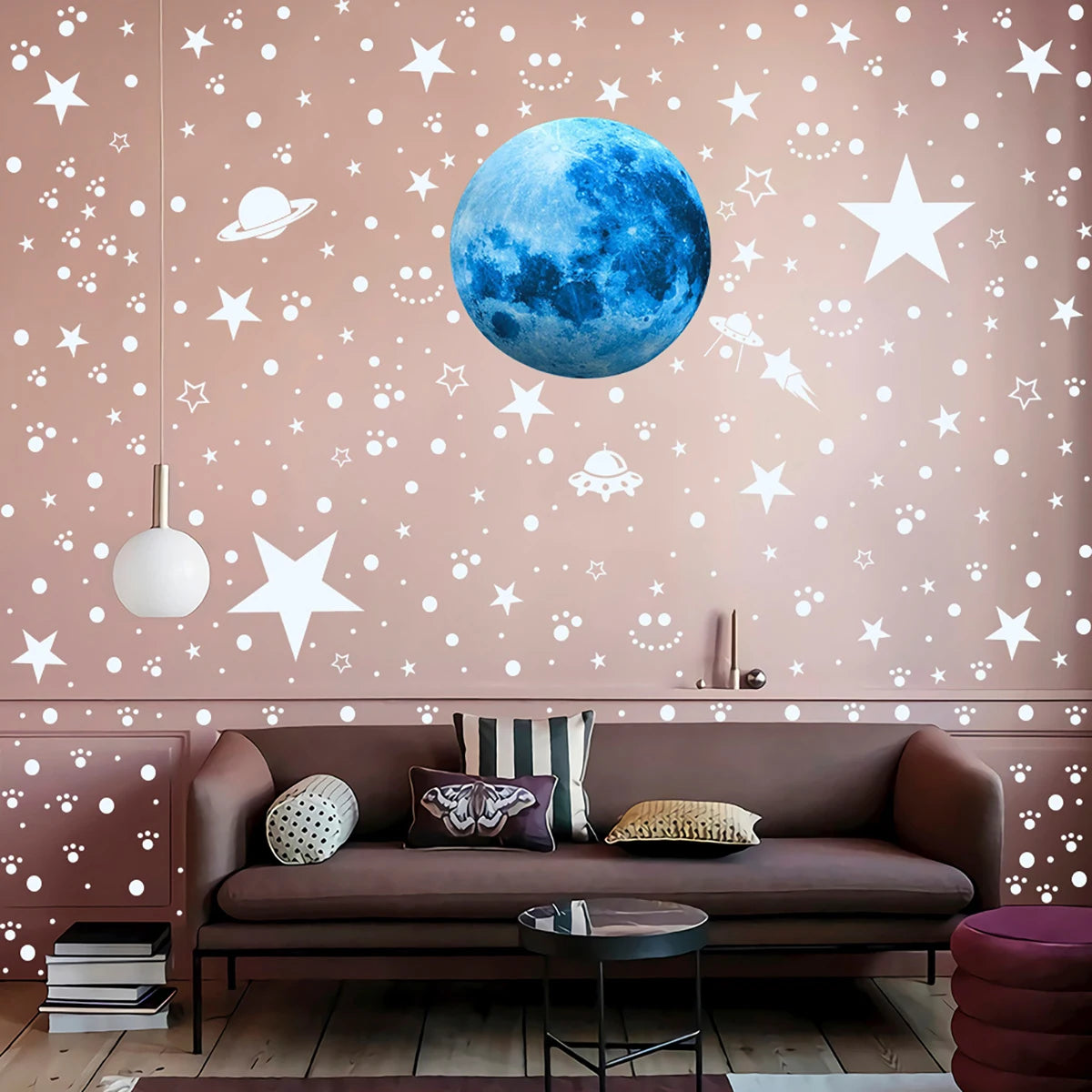 New Luminous Moon Stars Wall Stickers for Kids Room Home Decoration Wall Decals Glow in the Dark Bedroom Ceiling Decor Decals