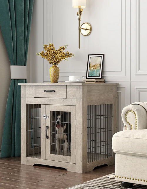 Load image into Gallery viewer, Furniture Style Dog Crate End Table with Drawer, Pet Kennels with Double Doors, Dog House Indoor Use,29.9&#39;&#39;x24.8&#39;&#39;x30.71&#39;&#39;
