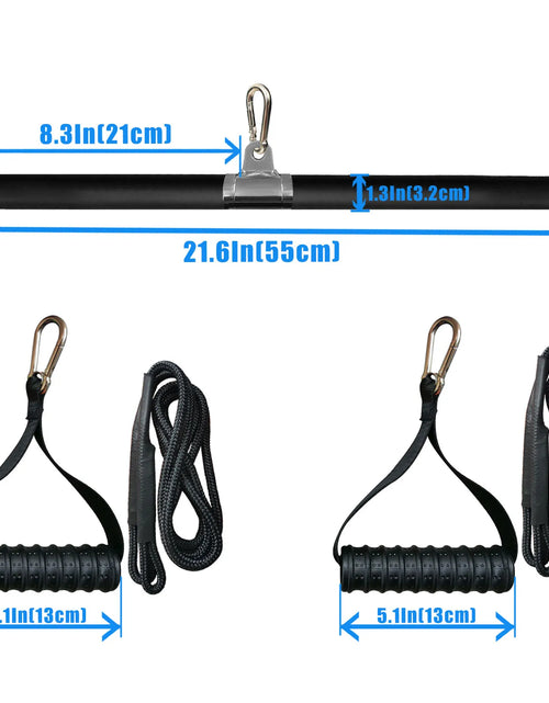 Load image into Gallery viewer, Non-Detachable LAT Pull Down Bar Cable Pulldown Attachments for Gym Straight Bar Resistance Band Bar for Weightlifting Workout
