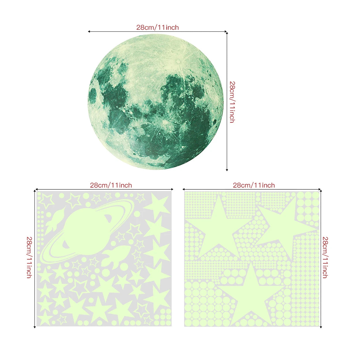 New Luminous Moon Stars Wall Stickers for Kids Room Home Decoration Wall Decals Glow in the Dark Bedroom Ceiling Decor Decals