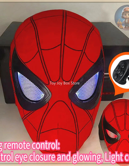 Load image into Gallery viewer, Spiderman Mask Eyes Movable Remote Control Peter Parker Spiderman toys children Halloween Cosplay Costume Mask Christmas Gifts

