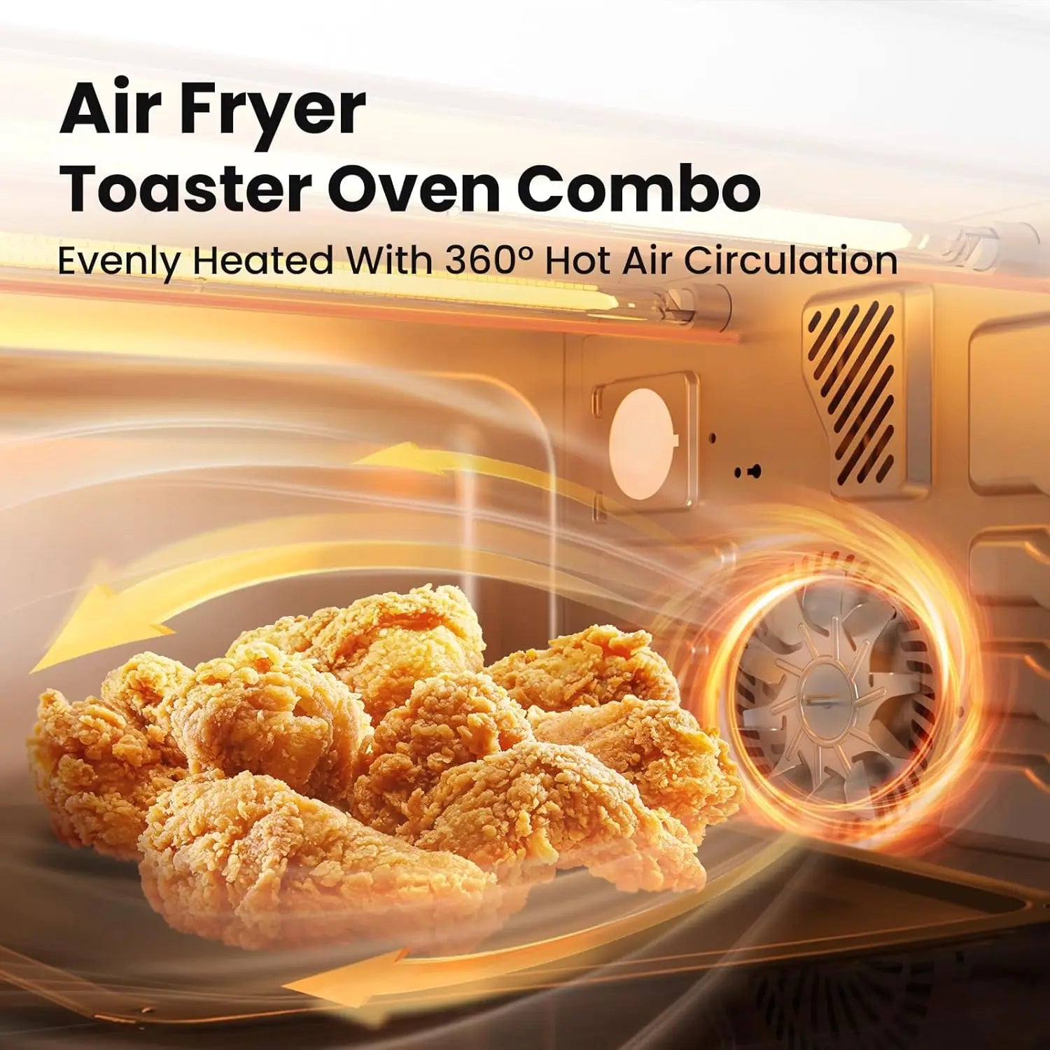 COMFEE‘ Toasterofen, Heißluftfritteuse, FLASHWAVE™, ultraschnelle Aufheiztechnologie, Konvektions-Toasterofen für die Arbeitsplatte mit Backen, Grillen, Braten