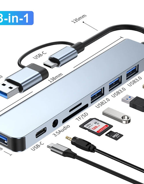 Load image into Gallery viewer, 8-IN-2 USB HUB 3.0 USB C HUB Dock Station 5Gbps High Speed Transmission USB Splitter Type C to USB OTG Adapter For Macbook Pro

