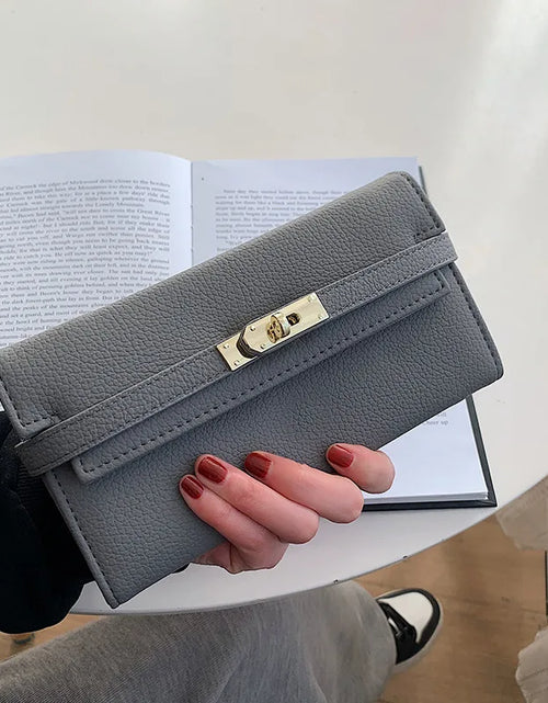 Load image into Gallery viewer, Fashionable  Women&#39;s Wallet with Lychee Pattern and Lock Buckle
