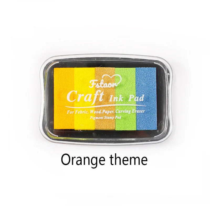 5-Color Gradient Color Ins Seal Stamp Pad DIY Wedding Finger Painting Garbage Diary Album Creation Ink Pad Big Box