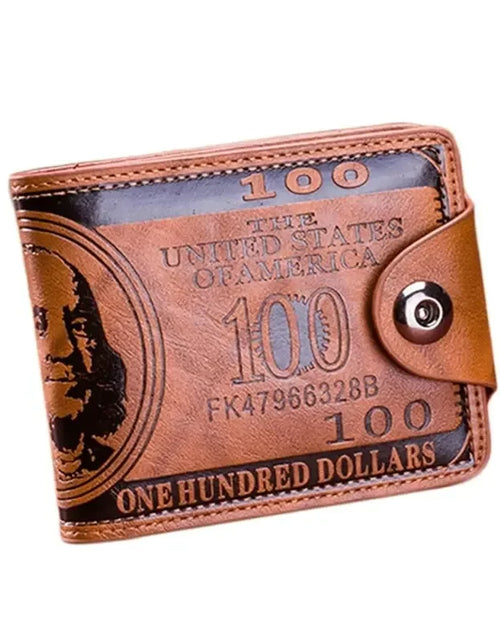 Load image into Gallery viewer, Men&#39;s Leather Wallets With 100 US Dollar Pattern
