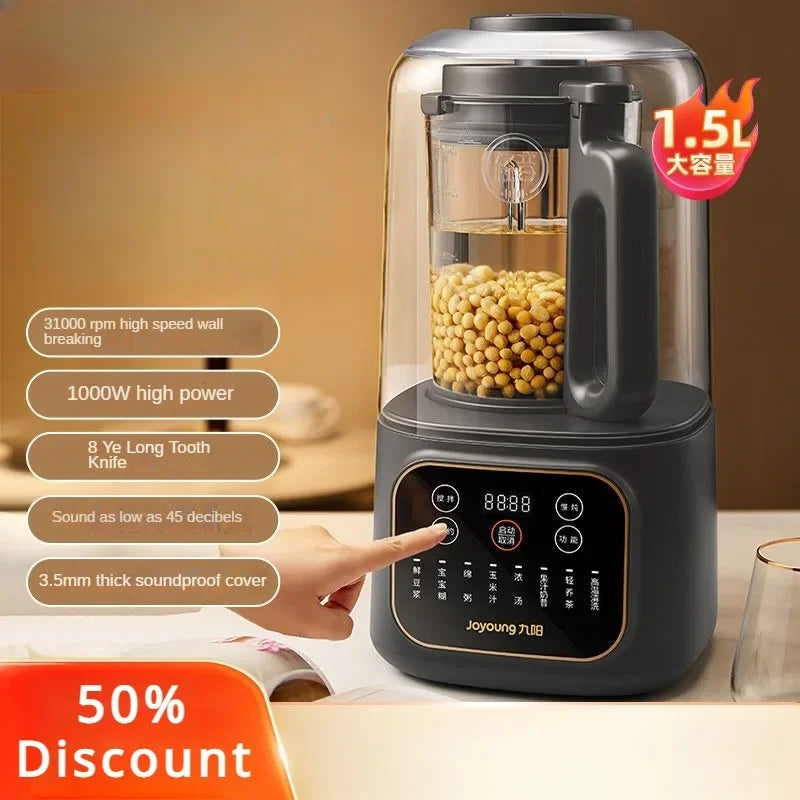 Joyoung Wall Breaker Household Fully Automatic Bass Filter-Free Heating Health Juicing Soybean Milk Machine Large Capacity