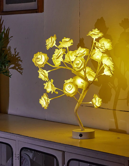 Cargar imagen en el visor de la galería, USB Battery Operated LED Table Lamp Rose Flower Bonsai Tree Night Lights Garland Bedroom Decoration Christmas Lights Home Decor
