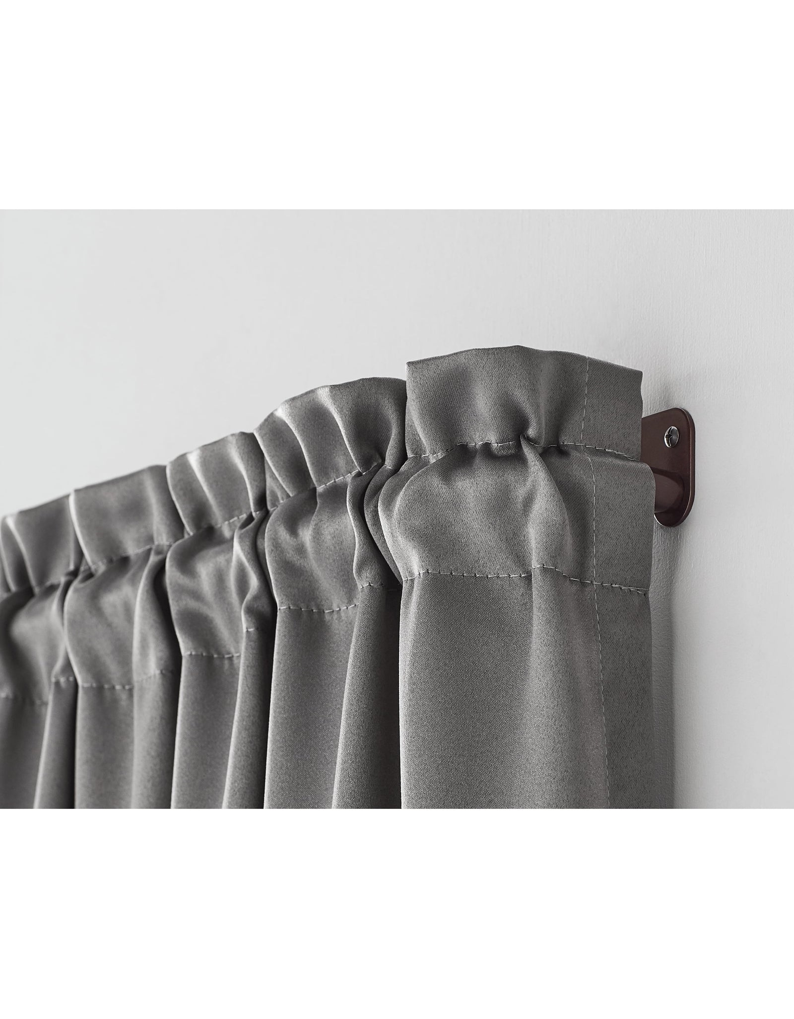 3/4" Diameter Bronze Room Darkening Wrap around Curtain Rod, 30"-84”