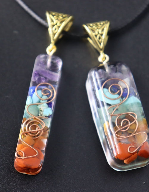 Cargar imagen en el visor de la galería, Colgante de cristal de energía curativa Reiki retro, piedra natural para yoga, meditación, joyería espiritual de los 7 chakras, collar, amuleto
