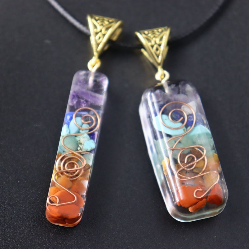 Colgante de cristal de energía curativa Reiki retro, piedra natural para yoga, meditación, joyería espiritual de los 7 chakras, collar, amuleto
