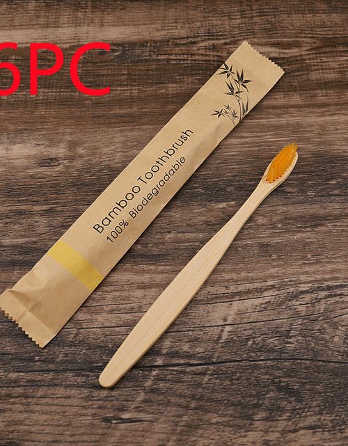 Load image into Gallery viewer, Flat Bamboo Toothbrush Kraft Paper Bag Toothbrush
