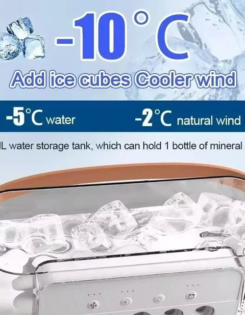 Bild in Galerie-Viewer laden, Water Mist Electric Fan Air Humidifier LED Night Light Suitable for Families Portable Air Conditioner Triple Cooler Cooling Home
