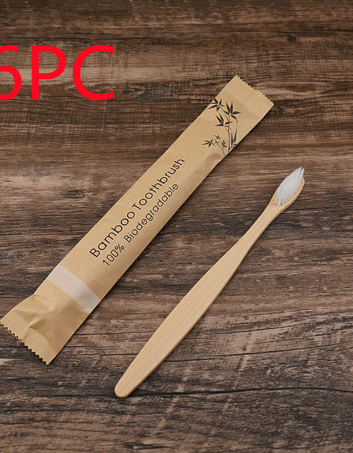 Load image into Gallery viewer, Flat Bamboo Toothbrush Kraft Paper Bag Toothbrush
